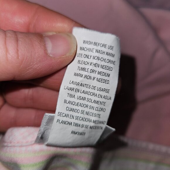 VTG Carter's Bunny Rabbit Pink Baby Blanket JOY IS Green White Stripe Cotton - Picture 4 of 8